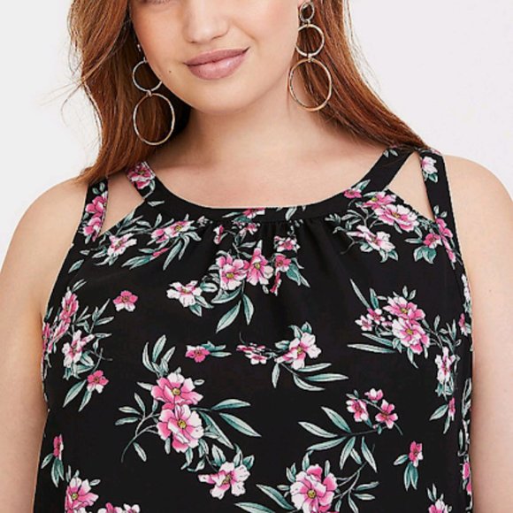 Torrid NWT Tropical Floral Strappy Cami Tank Top - Picture 3 of 6